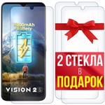 Комплект из 3-x защитных гибридных стекл Krutoff для ITEL Vision 2S - фото 427979