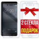 Комплект из 3-x защитных гибридных стекл Krutoff для Nokia 6 - фото 512446