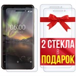 Комплект из 3-x защитных гибридных стекл Krutoff для Nokia 6.1 (2018) - фото 512448