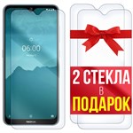 Комплект из 3-x защитных гибридных стекл Krutoff для Nokia 6.2 - фото 512450