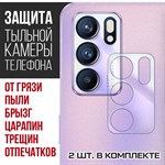 Стекло защитное гибридное Krutoff для камеры OPPO Reno 6 (2 шт.) - фото 518846