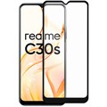 Стекло защитное Full Glue Premium Krutoff для Realme C30s черное - фото 781242